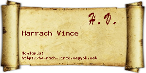 Harrach Vince névjegykártya